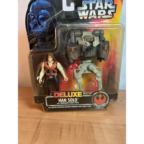 Star Wars Deluxe Han Solo Power of the Force 1996 Kenner Action Figure NEW 69612 - Picture 5 of 14